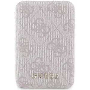 Guess Induction Powerbank 15W GUPB5FP4EMGP 5000mAh pink 4G Leather Metal Logo MagSafe (GUPB5FP4EMGP) kép