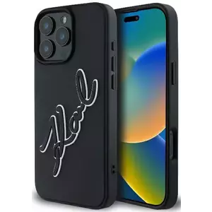 Tok Karl Lagerfeld KLHCP16L3DRKSDLK iPhone 16 Pro 6.3" black hardcase 3D Rubber Bicolor Signature (KLHCP16L3DRKSDLK) kép