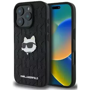 Tok Karl Lagerfeld KLHCP16LPGKLCHPK iPhone 16 Pro 6.3" black hardcase Monogram Choupette Head Pin (KLHCP16LPGKLCHPK) kép