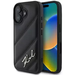 Tok Karl Lagerfeld KLHCP16MPQDSMGK iPhone 16 Plus 6.7" black hardcase Quilted Signature (KLHCP16MPQDSMGK) kép