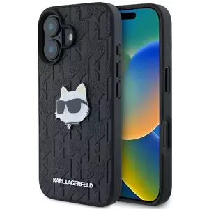 Tok Karl Lagerfeld KLHCP16SPGKLCHPK iPhone 16 6.1" black hardcase Monogram Choupette Head Pin (KLHCP16SPGKLCHPK) kép