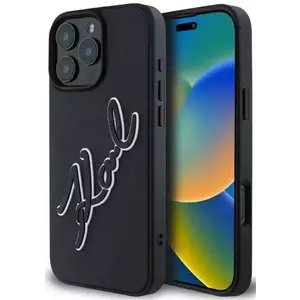 Tok Karl Lagerfeld KLHCP16X3DRKSDLK iPhone 16 Pro Max 6.9" black hardcase 3D Rubber Bicolor Signature (KLHCP16X3DRKSDLK) kép