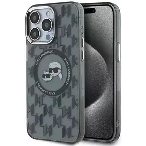 Tok Karl Lagerfeld KLHMP15LHMCKMHK iPhone 15 Pro 6.1" black IML Monogram Karl&Choupette Head MagSafe (KLHMP15LHMCKMHK) kép