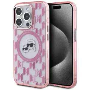 Tok Karl Lagerfeld KLHMP15LHMCKMHP iPhone 15 Pro 6.1" pink IML Monogram Karl&Choupette Head MagSafe (KLHMP15LHMCKMHP) kép