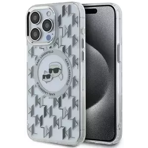 Tok Karl Lagerfeld KLHMP15LHMCKMHT iPhone 15 Pro 6.1" transparent IML Monogram Karl&Choupette Head MagSafe (KLHMP15LHMCKMHT) kép