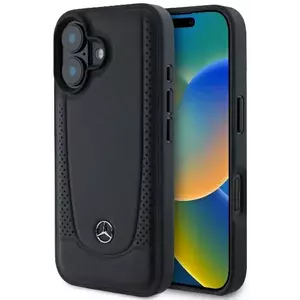 Tok Mercedes MEHCP16SARMBK iPhone 16 6.1" black hardcase Leather Urban (MEHCP16SARMBK) kép