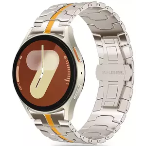 Óraszíj TECH-PROTECT STAINLESS LINE SAMSUNG GALAXY WATCH 4 / 5 / 5 PRO / 6 / 7 / FE TITANIUM/ORANGE (5906302313587) kép