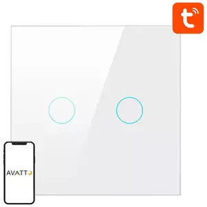 Kapcsoló Avatto ZigBee Touch Light Switch ZTS02-EU-W2 Double TUYA (white) kép