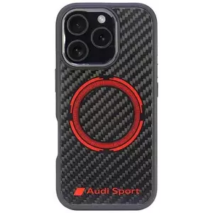 Tok Audi Carbon Fiber Sport Red Circle MagSafe iPhone 16 Pro 6.3" black hardcase AUS-TPUPCMIP16P-RSQ/D5-BK (AUS-TPUPCMIP16P-RSQ/D5-BK) kép