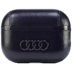 Tok Audi Leather Big Logo AirPods Pro 2 cover black AU-APP2-GT/D3-BK (AU-APP2-GT/D3-BK) kép