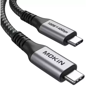 Kábel MOKiN Cable USB-C 1.2m 100W PD USB4 40Gbps (black) kép