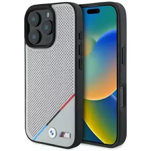 Tok BMW BMHMP16X23PUPDG iPhone 16 Pro Max 6.9" grey hardcase M Perforated Tricolor Line MagSafe (BMHMP16X23PUPDG) kép