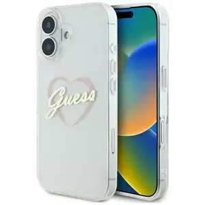 Tok Guess GUHCP16MHCHGSPT iPhone 16 plus 6.7" transparent hardcase IML Heart (GUHCP16MHCHGSPT) kép