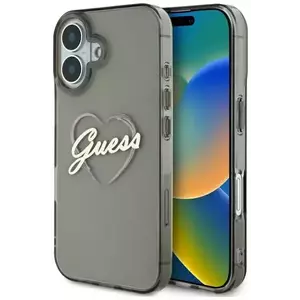 Tok Guess GUHCP16SHCHGSPK iPhone 16 6.1" black hardcase IML Heart (GUHCP16SHCHGSPK) kép