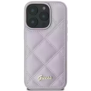 Tok Guess GUHCP16SPSQSQSU iPhone 16 6.1" light purple hardcase Quiled Metal Logo (GUHCP16SPSQSQSU) kép