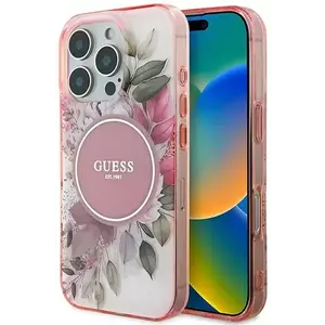 Tok Guess GUHMP16LHFWBDCEP iPhone 16 Pro 6.3" pink hardcase IML Flower & Tonal Circle MagSafe (GUHMP16SHFWBDCEP) kép