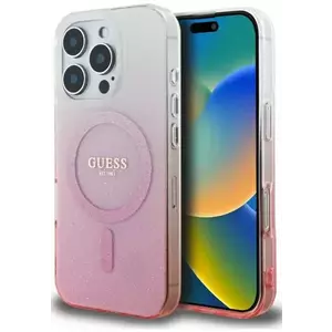 Tok Guess GUHMP16LHGRCELP iPhone 16 Pro 6.3" pink hardcase IML Glitter Gradient MagSafe (GUHMP16LHGRCELP) kép