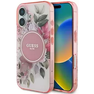 Tok Guess GUHMP16MHFWBDCEP iPhone 16 Plus 6.7" pink hardcase IML Flower & Tonal Circle MagSafe (GUHMP16MHFWBDCEP) kép