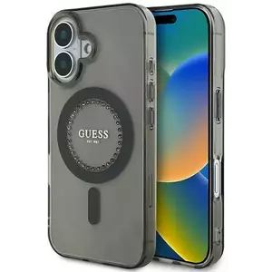 Tok Guess GUHMP16SPFTDTEK iPhone 16 6.1" black hardcase IML Rhinestones MagSafe (GUHMP16SPFTDTEK) kép