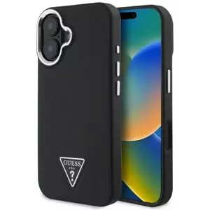 Tok Guess GUHMP16SPGTSPSK iPhone 16 6.1" black hardcase Grained Triangle MagSafe (GUHMP16SPGTSPSK) kép