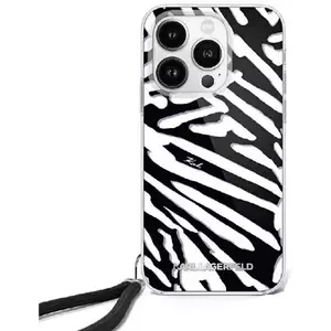 Tok Karl Lagerfeld KLHCP16LHZBPKCCK iPhone 16 Pro 6.3" black hardcase IML Zebra Pattern & Cord (KLHCP16LHZBPKCCK) kép