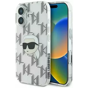 Tok Karl Lagerfeld KLHCP16SHKLPKHT iPhone 16 6.1" transparent hardcase IML Karl Head Electroplated (KLHCP16SHKLPKHT) kép