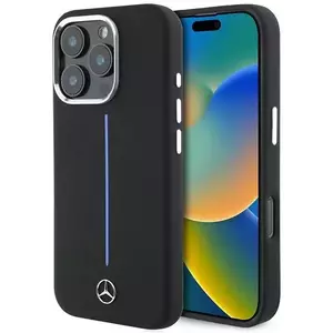 Tok Mercedes MEHMP16X23SUMBK iPhone 16 Pro Max 6.9" black hardcase Silicone Blue Stripe MagSafe (MEHMP16X23SUMBK) kép