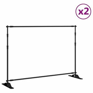 vidaXL 2 db fekete acél háttérállvány 305 x 243 cm kép