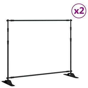 vidaXL 2 db fekete acél háttérállvány 254 x 243 cm kép