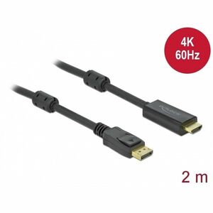 DELOCK Displayport 1.2 - HDMI 4K 60Hz aktív kábel, 2m (85956) kép