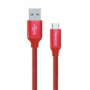 COLORWAY USB - USB Type-C adatkábel, 1m (CW-CBUC003-RD) piros kép