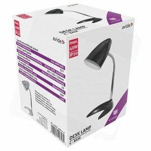 Avide BASIC O TALPÚ FEKETE + 4W LED asztali lámpa kép