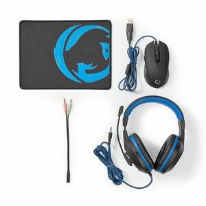 Nedis GCK31100BK gaming egér + egérpad + headset csomag kép