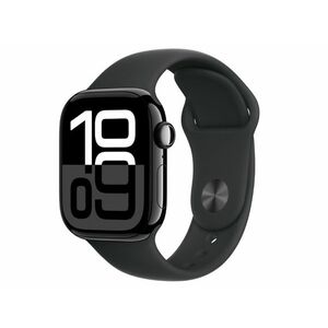 Apple Watch Series 10 Cellular (MWX73QH/A) - 42mm Jet Black Alu Case with Black Sport Band - M/L kép