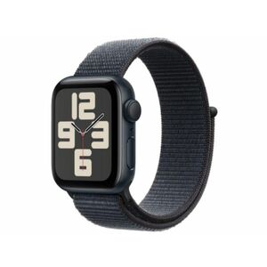 Apple Watch SE2 v3 GPS 44mm (MXEP3QH/A) éjfekete alumíniumtok, tintaszínű sportpánt kép