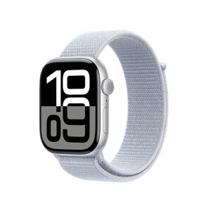 Apple Watch Series 10 GPS (MWWN3QH/A) - 46mm Silver Alu Case with Blue Cloud Sport Loop kép