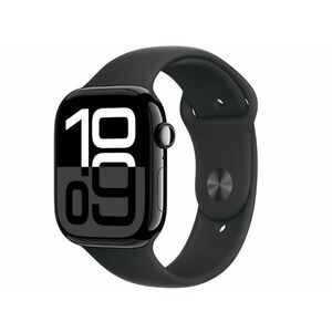 Apple Watch Series 10 Cellular (MWY33QH/A) - 46mm Jet Black Alu Case with Black Sport Band - S/M kép