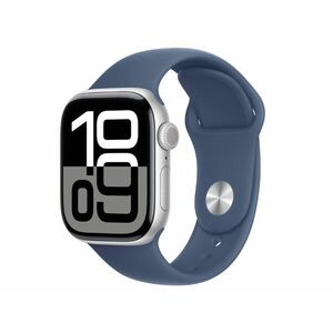 Apple Watch Series 10 Cellular (MWX43QH/A) - 42mm Silver Alu Case with Denim Sport Band - M/L kép