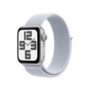 Apple Watch SE2 v3 GPS + Cellular 40mm (MXGE3QH/A) ezüstszínű alumíniumtok, fakókék sportpánt kép