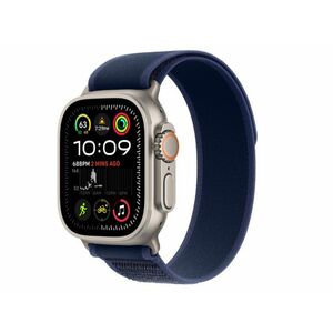 Apple Watch Ultra 2 GPS + Cellular (MX4J3CM/A) - 49 mm-es natúr titántok, kék terep pánt - S/M kép