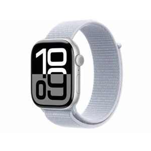 Apple Watch Series 10 Cellular (MWY23QH/A) - 46mm Silver Alu Case with Blue Cloud Sport Loop kép