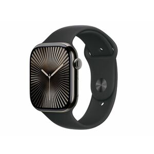 Apple Watch Series 10 Cellular (MWYD3QH/A) - 46mm Slate Titanium Case with Black Sport Band - S/M kép