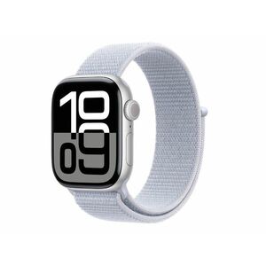 Apple Watch Series 10 Cellular (MWX53QH/A) - 42mm Silver Alu Case with Blue Cloud Sport Loop kép