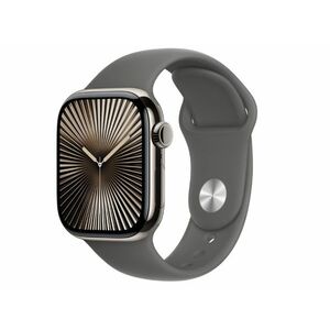 Apple Watch Series 10 Cellular (MWXD3QH/A) - 42mm Natural Titanium Case with Stone Grey Sport Band - S/M kép