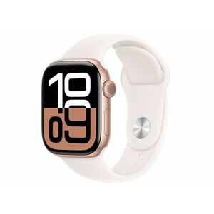 Apple Watch Series 10 GPS (MWWH3QH/A) - 42mm Rose Gold Alu Case with Light Blush Sport Band - S/M kép