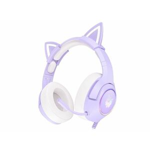 Onikuma K9 RGB Gamer Fejhallgató, Cicafüles (K9 PURPLE RGB 3.5MM) Lila kép