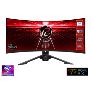 ASROCK 34 WQHD VA 165Hz Hajlított Gaming monitor (PG34WQ15R3A) kép