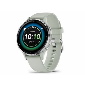 GARMIN Venu 3S okosóra (010-02785-01) zsálya, ezüst kerettel, szilikon szíjjal kép