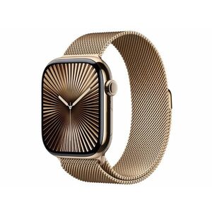 Apple Watch Series 10 Cellular (MC7T4QH/A) - 46mm Gold Titanium Case with Gold Milanese Loop - S/M kép