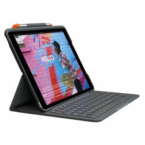 Logitech Slim Folio billentyűzet-tok, iPad 7/8-hoz (920-009480) Grafitszürke - UK (angol) kép